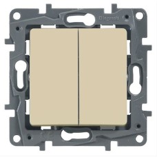 Выключатель двухклавишный 10 AX 250 В слоновая кость Etika Legrand 672302