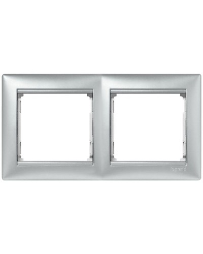 Рамка 2 поста горизонтальный монтаж алюминий Valena Legrand 770152 в Чите Аксессуары для кабель-канала Pintop.ru
